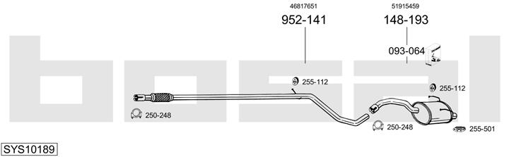 Bosal SYS10189 Exhaust system SYS10189