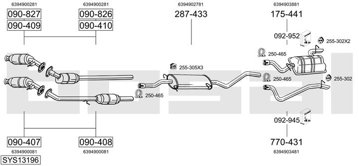 Bosal SYS13196 Exhaust system SYS13196