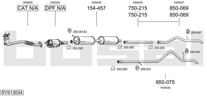 Bosal SYS13034 Exhaust system SYS13034