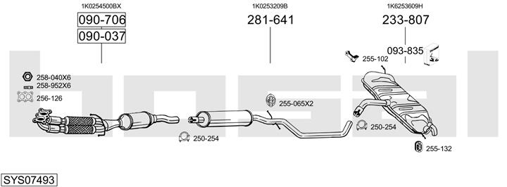 Bosal SYS07493 Exhaust system SYS07493