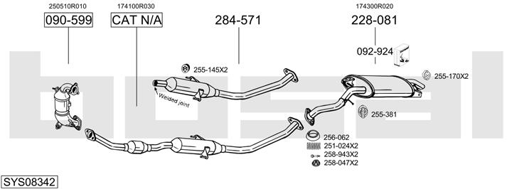 Bosal SYS08342 Exhaust system SYS08342