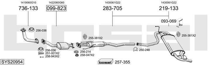 Bosal SYS20954 Muffler assy SYS20954