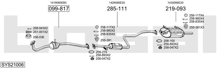 Bosal SYS21006 Muffler assy SYS21006