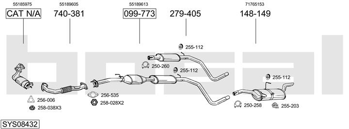 Bosal SYS08432 Exhaust system SYS08432