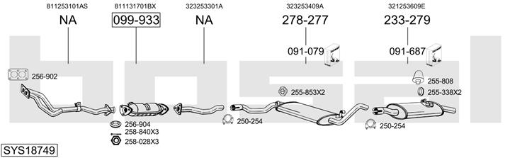 Bosal SYS18749 Muffler assy SYS18749
