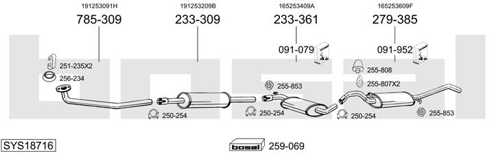 Bosal SYS18716 Muffler assy SYS18716