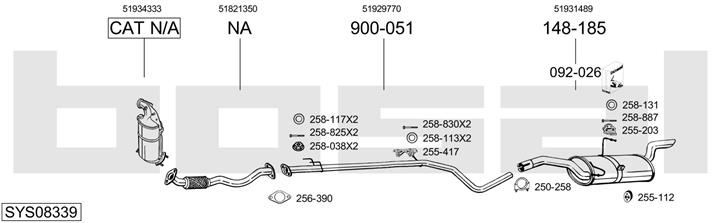 Bosal SYS08339 Exhaust system SYS08339