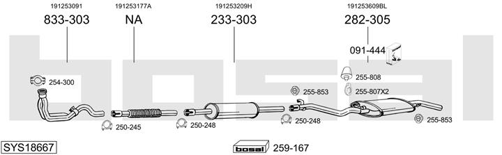 Bosal SYS18667 Muffler assy SYS18667