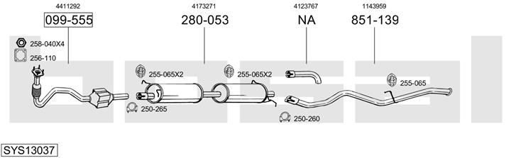 Bosal SYS13037 Exhaust system SYS13037