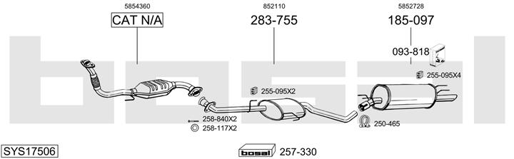 Bosal SYS17506 Muffler assy SYS17506