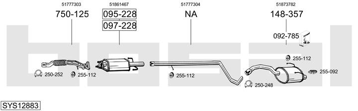 Bosal SYS12883 Exhaust system SYS12883