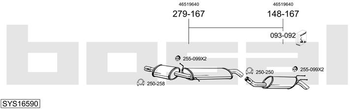 Bosal SYS16590 Muffler assy SYS16590