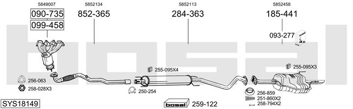 Bosal SYS18149 Muffler assy SYS18149