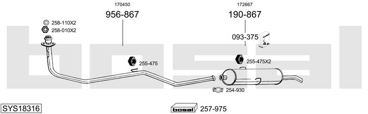 Bosal SYS18316 Muffler assy SYS18316