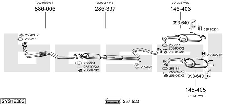 Bosal SYS16283 Muffler assy SYS16283