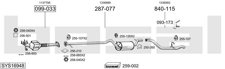 Bosal SYS16948 Muffler assy SYS16948