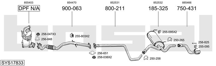 Bosal SYS17833 Muffler assy SYS17833