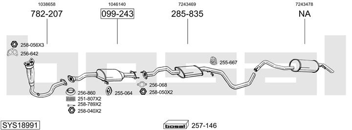 Bosal SYS18991 Muffler assy SYS18991