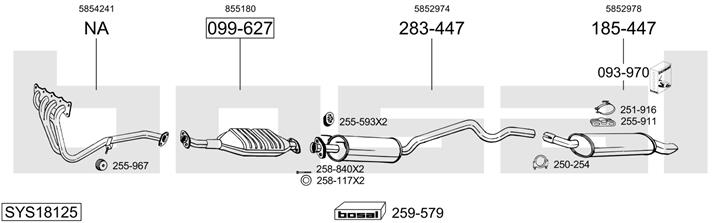 Bosal SYS18125 Muffler assy SYS18125