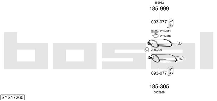 Bosal SYS17260 Muffler assy SYS17260