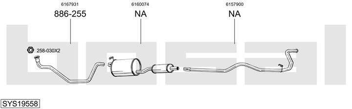 Bosal SYS19558 Muffler assy SYS19558