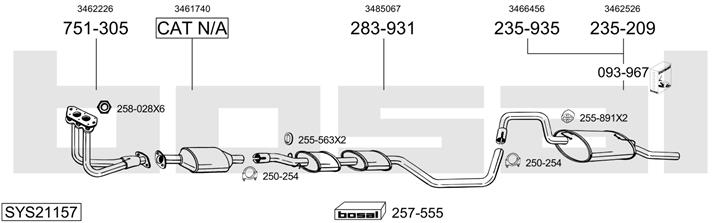 Bosal SYS21157 Muffler assy SYS21157