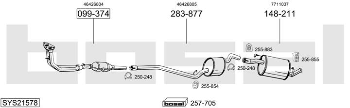 Bosal SYS21578 Muffler assy SYS21578