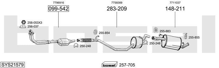 Bosal SYS21579 Muffler assy SYS21579