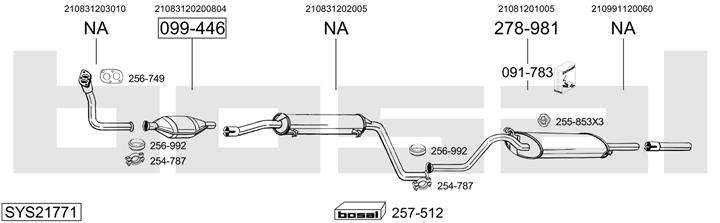 Bosal SYS21771 Muffler assy SYS21771