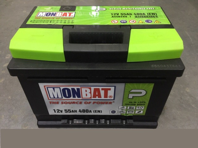 Monbat 555019048SMF Battery Monbat Premium 12V 55AH 480A(EN) R+ 555019048SMF