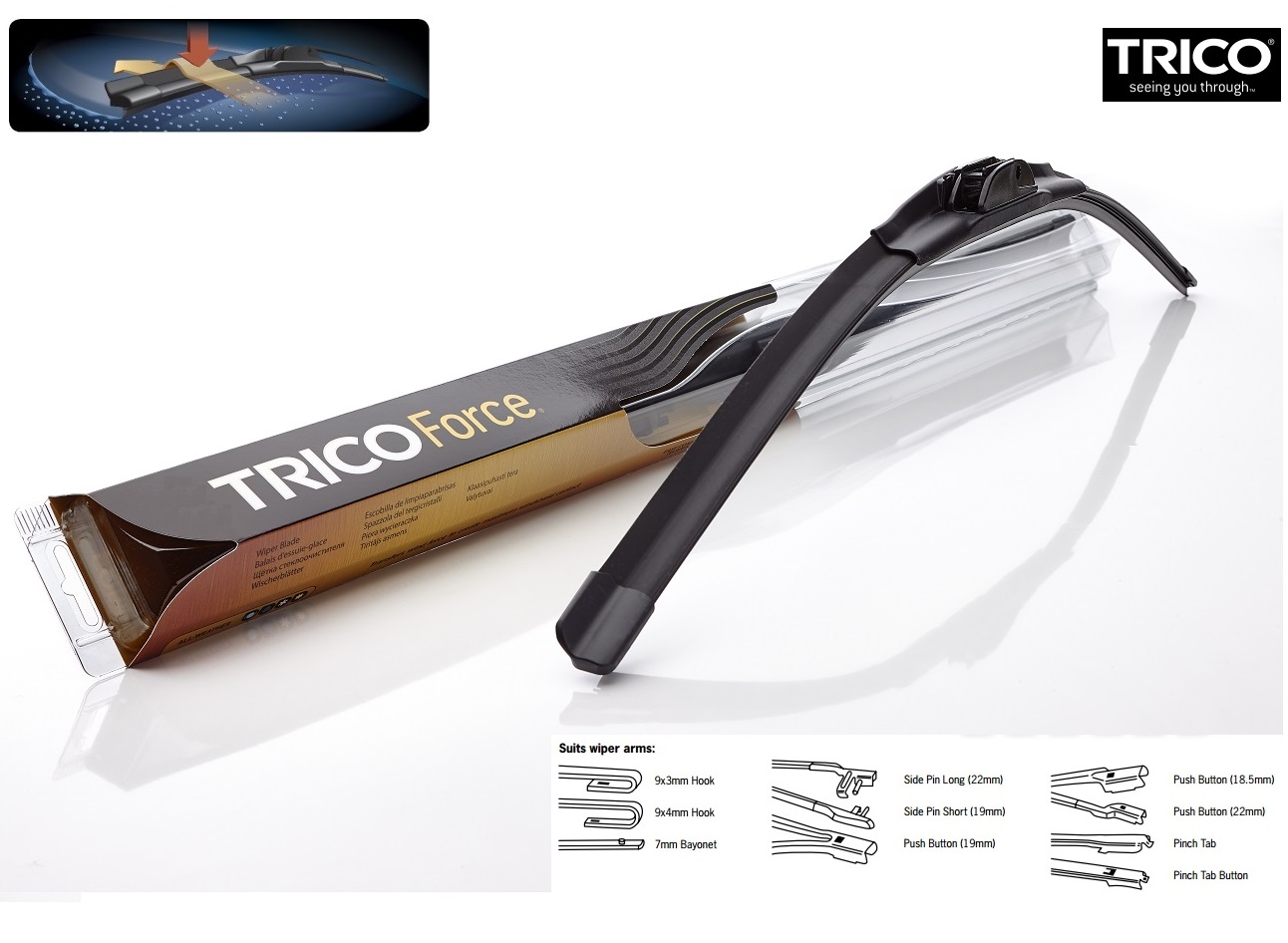 Trico TF550L Wiper Blade Frameless Trico Force 550 mm (22") TF550L