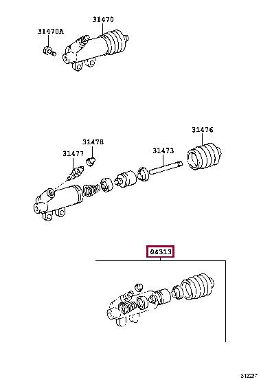 Clutch slave cylinder repair kit Toyota: 0431360081 Toyota Clutch slave cylinder repair kit