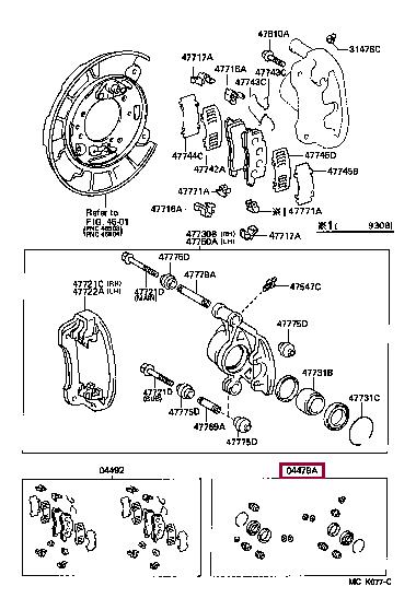 Toyota 04479-28070 Repair Kit, brake caliper 0447928070