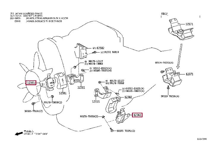 Toyota 12361-30080 Engine mount 1236130080