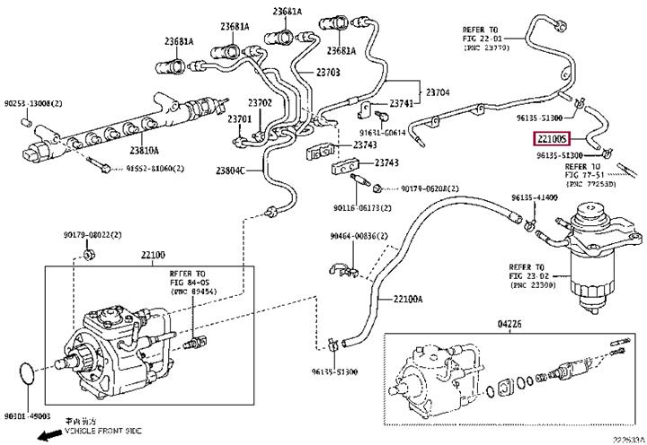 2327330081 Toyota Hose, fuel system pressure tester