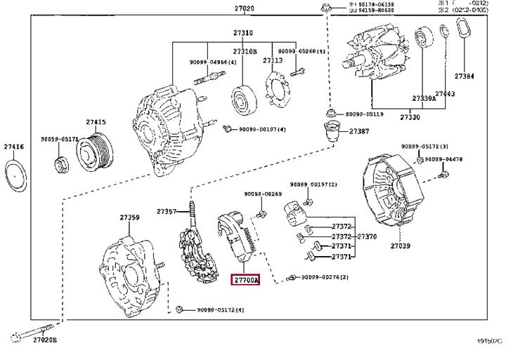 Toyota 27700-50040 Generator regulator 2770050040