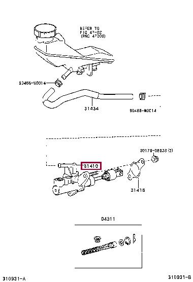 Toyota 31420-05021 Master cylinder, clutch 3142005021