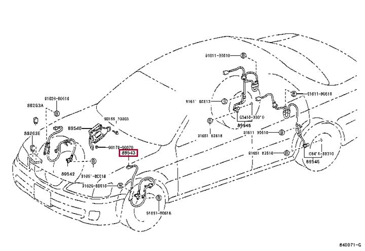 Toyota 89543-33030 Sensor, wheel 8954333030 8954333030 Toyota Sensor, wheel