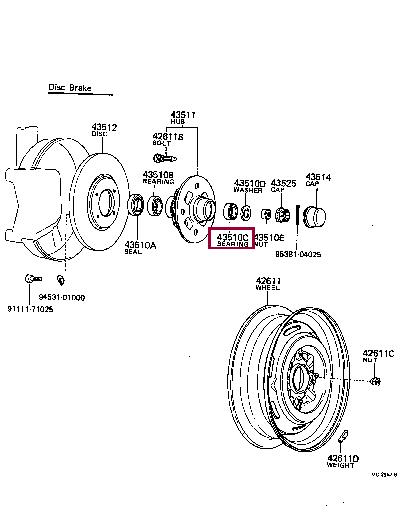 Toyota 90368-19037 Wheel bearing kit 9036819037