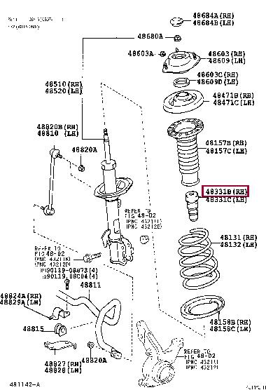 Toyota 48331-42020 Rubber buffer, suspension 4833142020