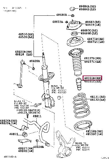 Shock absorber dust cover Toyota Rav 4: 4833142020 Toyota Shock absorber bump stop
