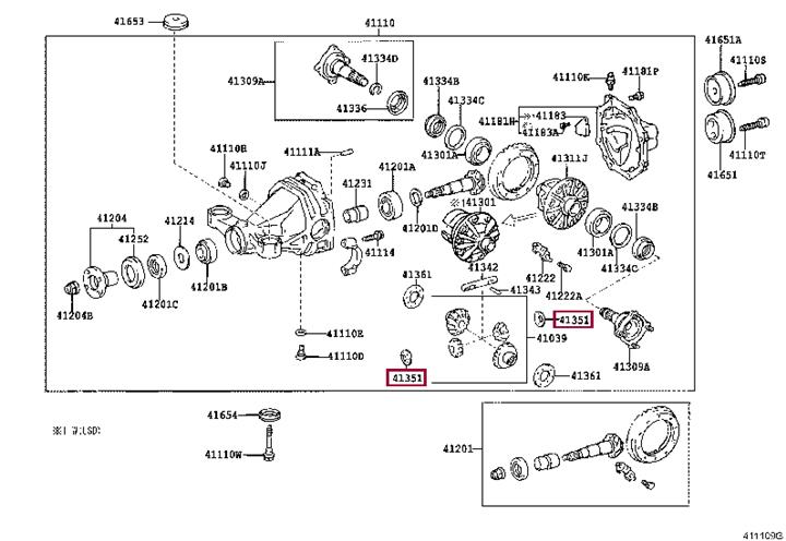 4135130052 Toyota Differential washer support
