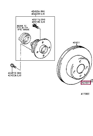 4749105010 Toyota Adjustment hole plug