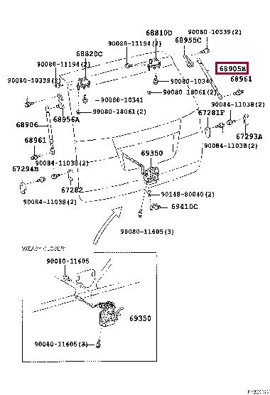 68905AE022 Toyota Tailgate strut