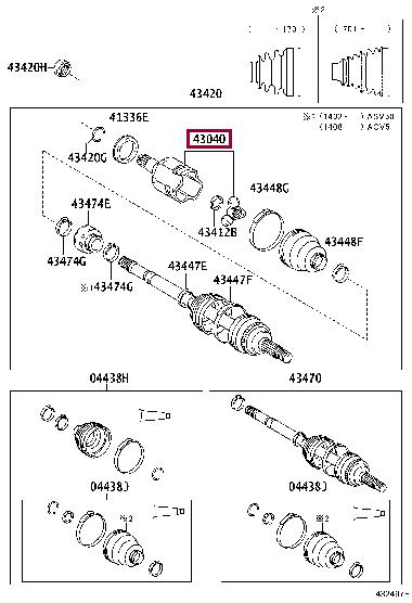 Toyota 43040-06270 JOINT ASSY, FR DRIVE 4304006270 4304006270 Toyota JOINT ASSY, FR DRIVE