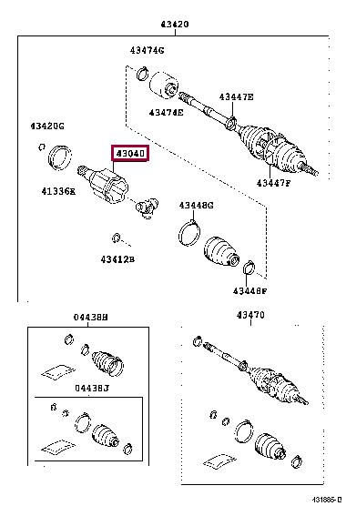 Toyota 43040-0W040 CV joint 430400W040