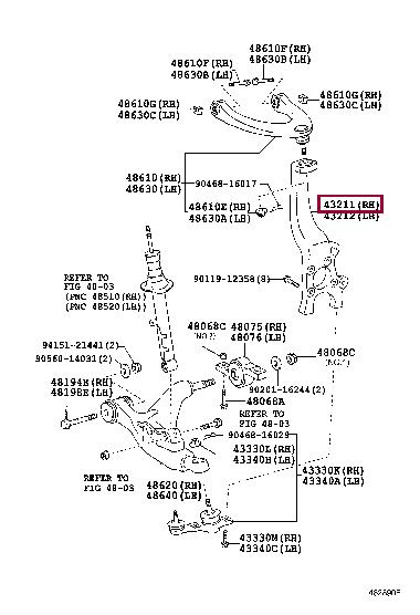 4320153010 Toyota Knuckle swivel