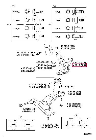 4321212440 Toyota Knuckle swivel
