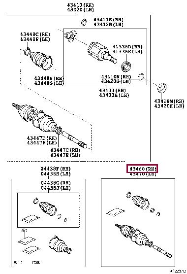 Toyota 43460-69195 CV joint 4346069195