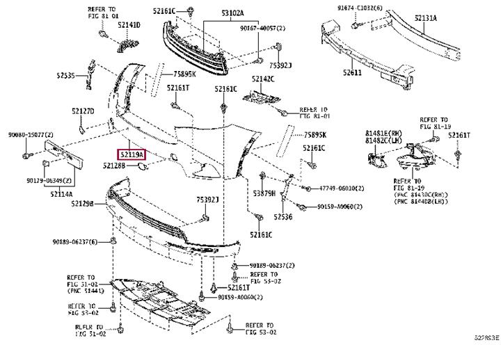 521190E926 Toyota Front bumper